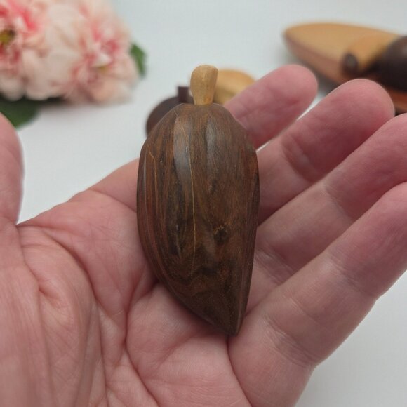 Vintage Rustic Wood Fruits and Tray 6 Piece Hand Made - Picture 10 of 13